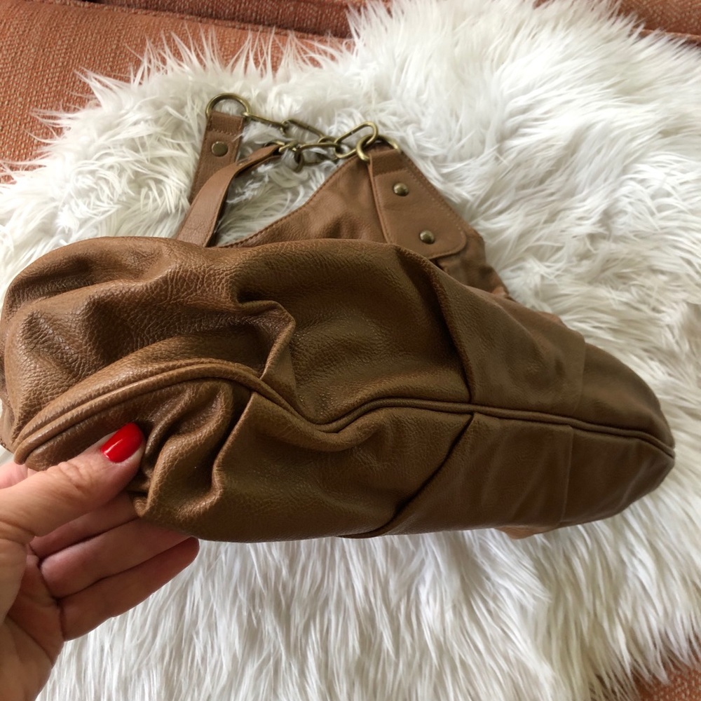 Express Large Camel Colored Shoulder Bag - image 4